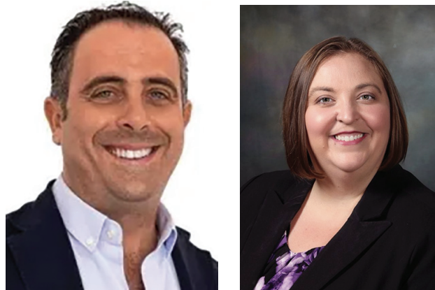 side by side headshot of terrasini mayor giosue maniaci and warren mayor lori stone