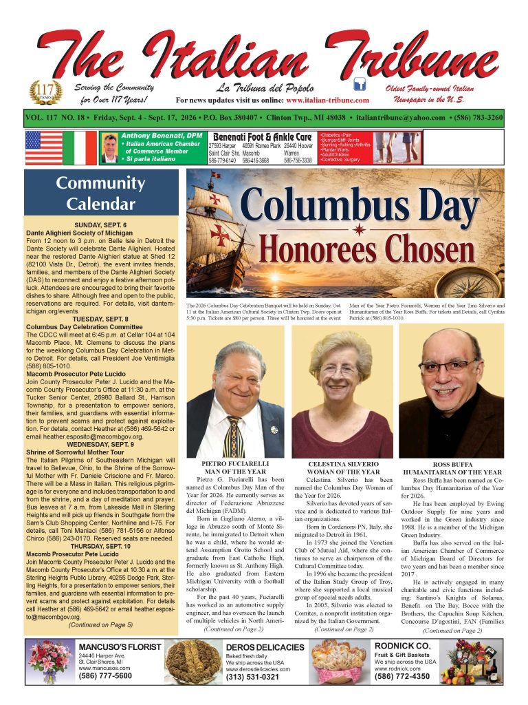 Columbus Day Honorees Selected